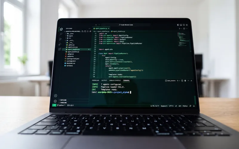 Code-Editor mit AI-Agent Konfiguration