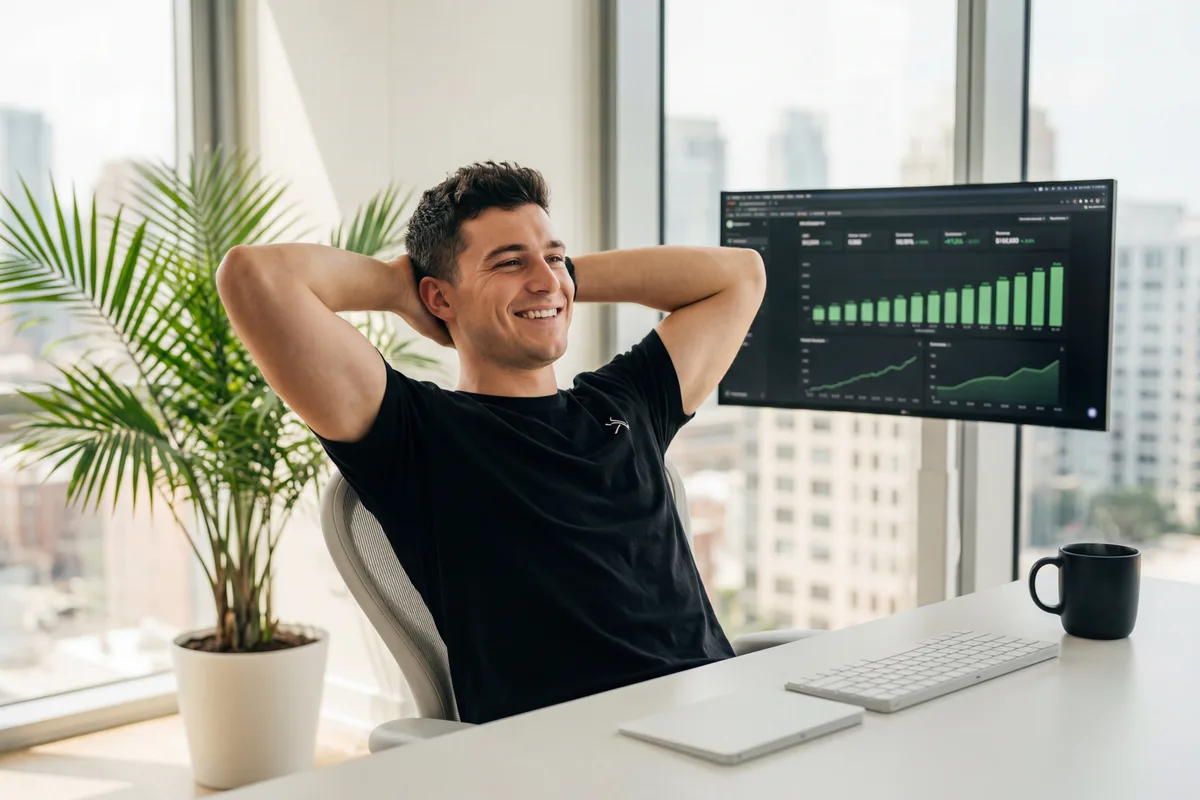 Entspannt am Arbeitsplatz — das System läuft