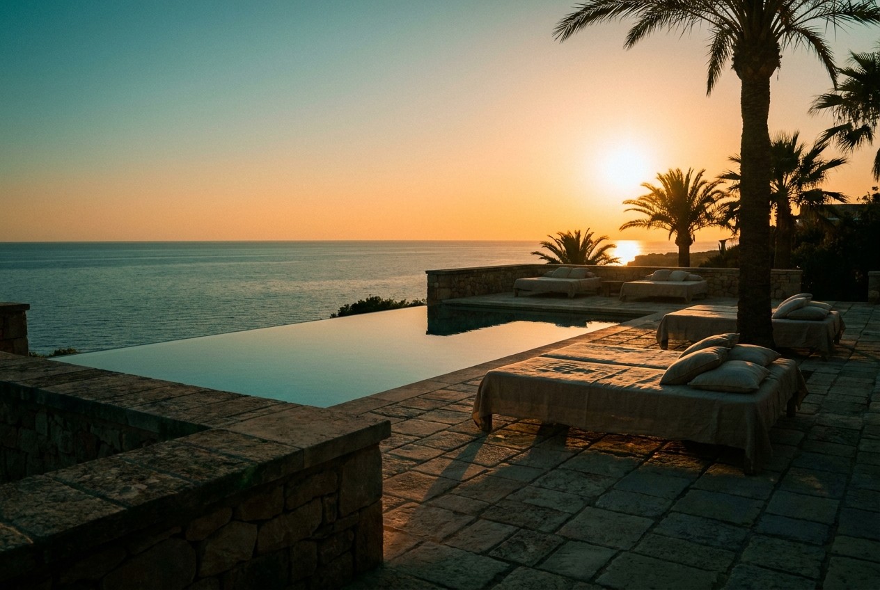 Luxury travel & private villas — concept